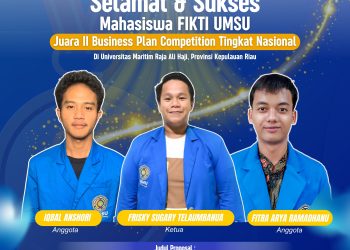 mahasiswa FIKTI UMSU Meraih Juara II Business Plan Competition Tingkat Nasional Di Universitas Maritim Raja Ali Haji